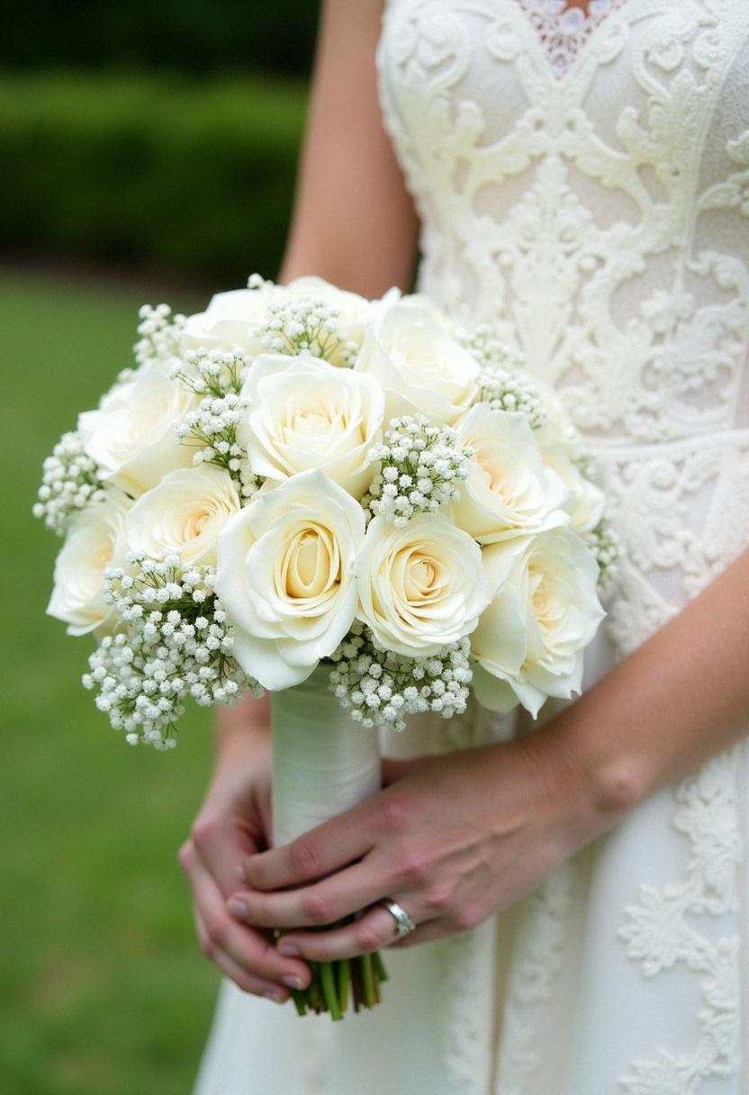 white bridal bouquet