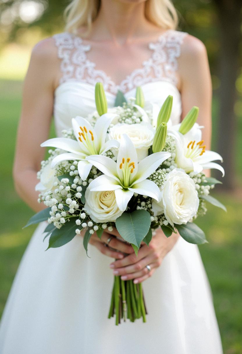 white bridal bouquet