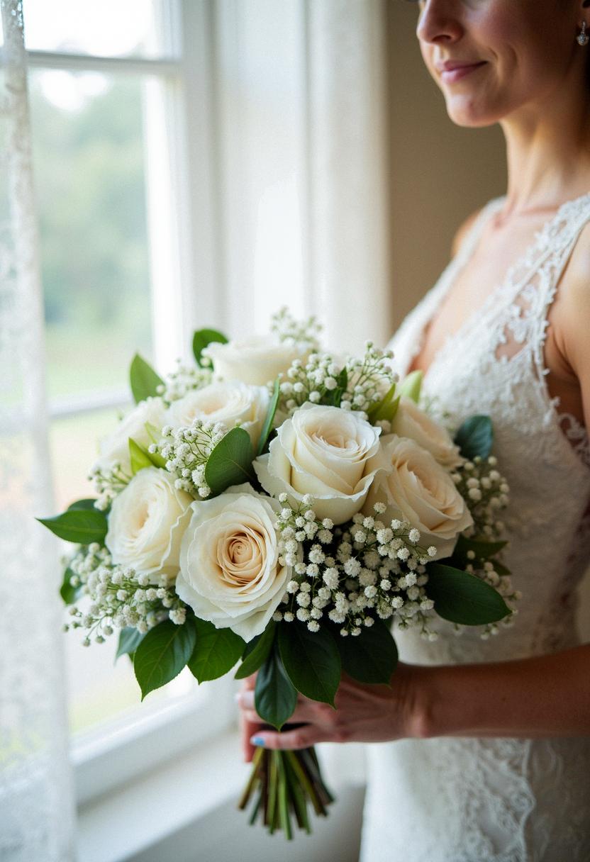 white bridal bouquet