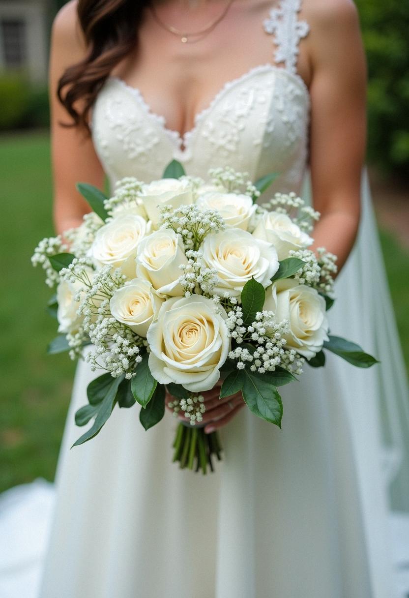 white bridal bouquet