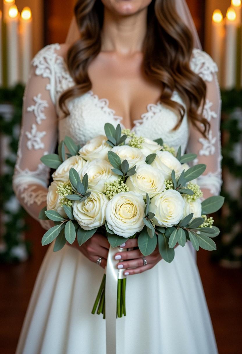 white bridal bouquet