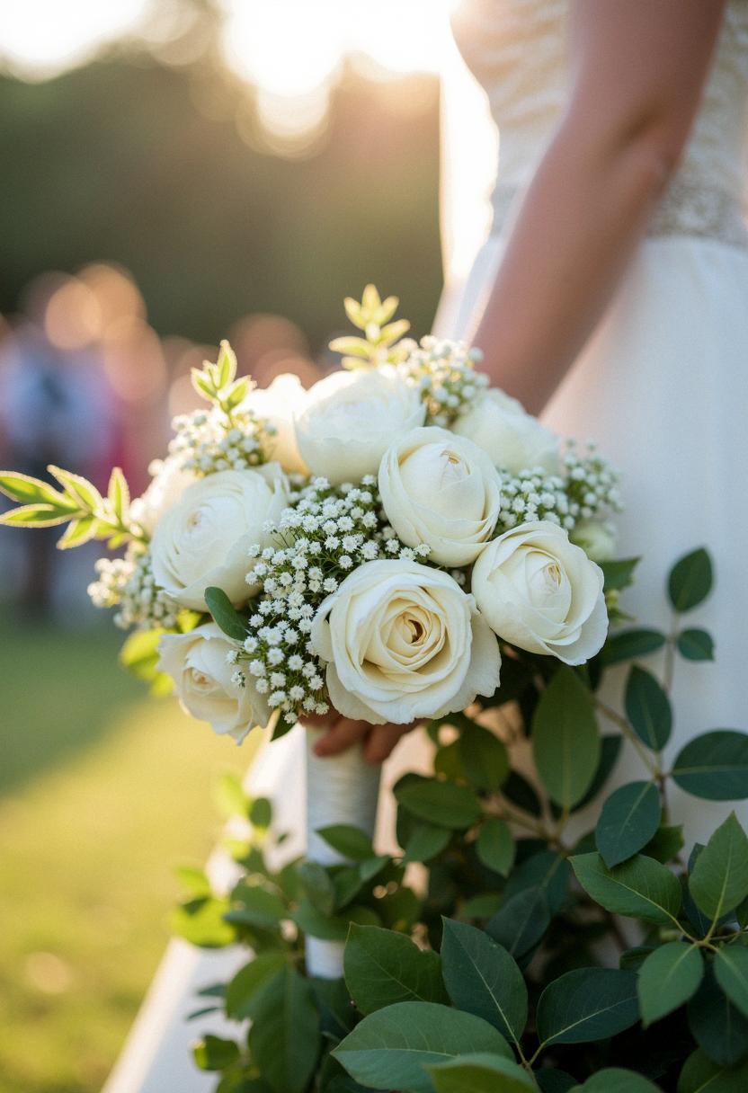 white bridal bouquet