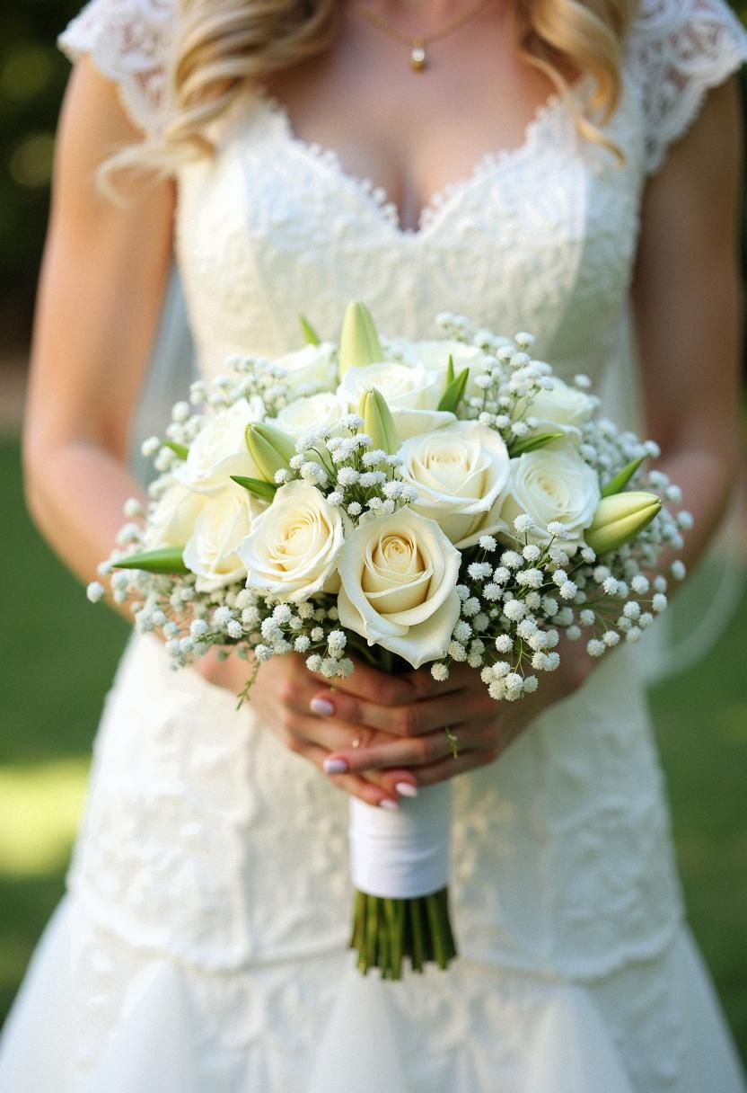 white bridal bouquet
